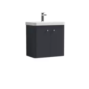 Image of Nuie Core 600 Wall Hung 2-door Unit & Basin - Satin Anthracite