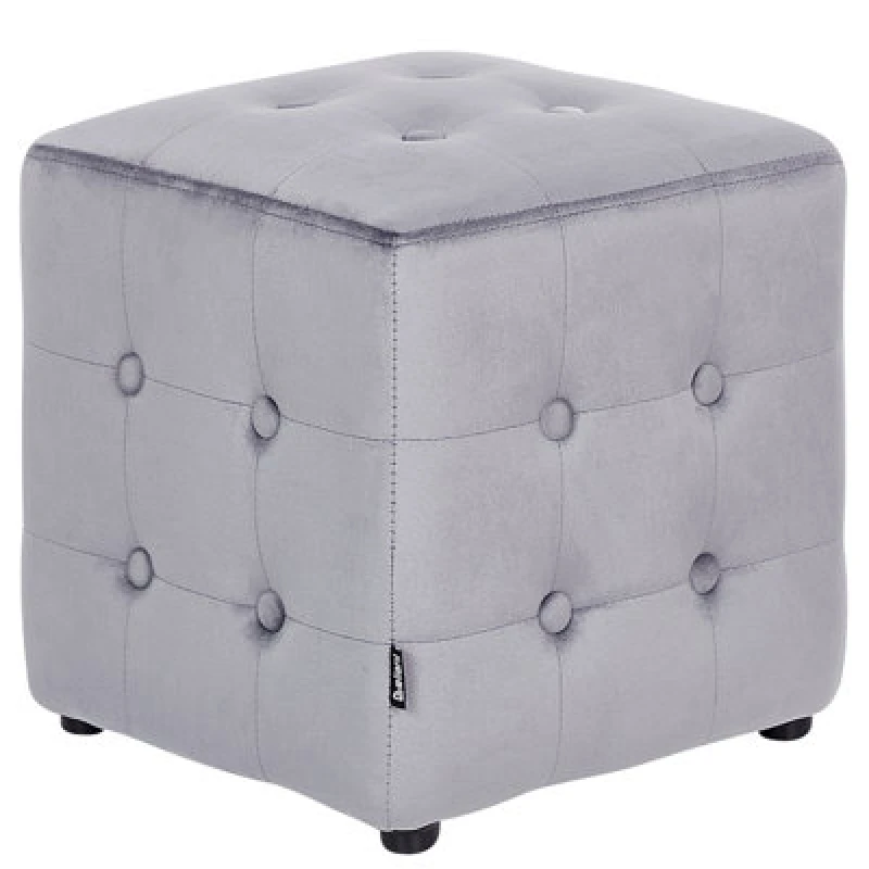 Image of Beliani Pouffe Wisconsin Velvet Grey