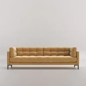 Image of Swoon Landau Velvet 3 Seater Sofa - 3 Seater - Biscuit