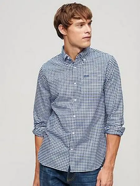 Image of Superdry Blue Check Oxford Shirt