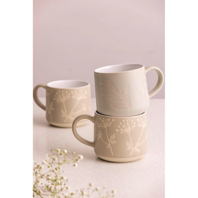Image of Mason Cash Set of 4 Botanical Mugs Grey and Stone Multi unisex 1