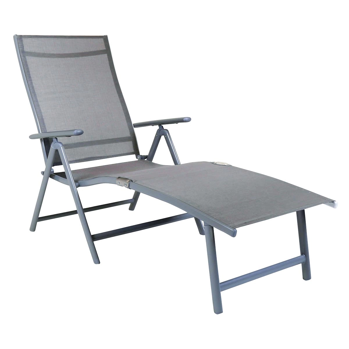 Image of Charles Bentley Foldable Sun Lounger - Grey