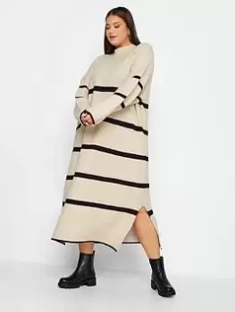 Image of Yours Yours Wide Stripe Dress - Black, Size 22-24, Women