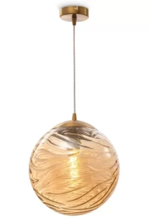 Image of Modern Dunas Brass Pendant Ceiling Light Glass Shade