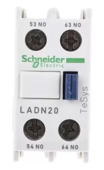 Image of Schneider Electric TeSys Auxiliary Contact Block - 2NO, 2 Contact, Front Mount, 10 A