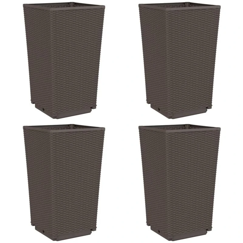 Image of VIDAXL Garden Planters 4 pcs Brown 32.5x32.5x57cm pp Vidaxl 8721012410626