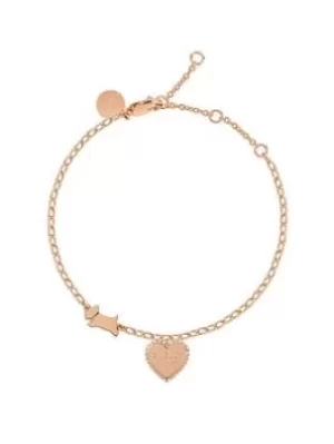 Image of Radley Ladies 18Ct Rose Gold Plated Bobble Heart Bracelet