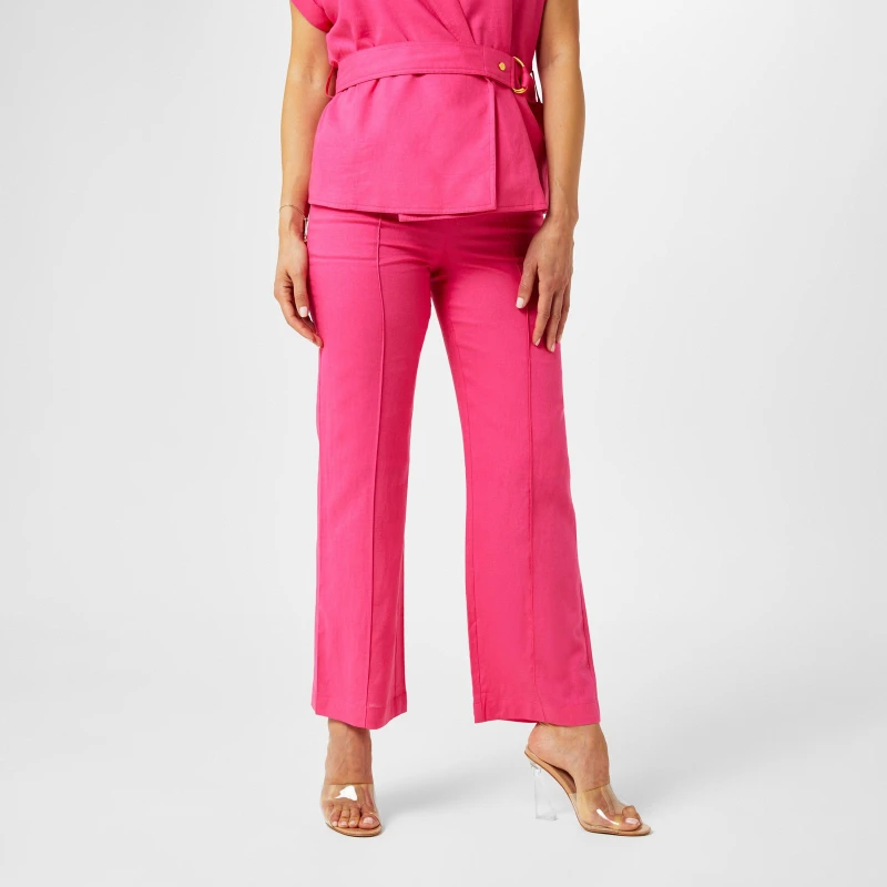 Image of Biba Biba Linen Trouser - Pink Pink 8