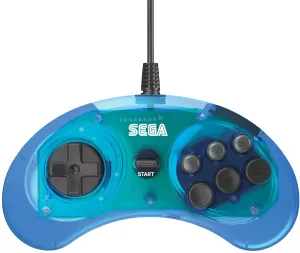 Image of Blue Retro-Bit Sega Mega Drive Mini 6-B USB Controller