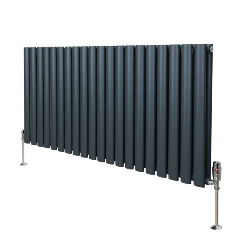 Image of MONSTER-SHOP Oval Column Radiator 600mm x 1200mm & trv Chrome Valves Designer 5055986194248