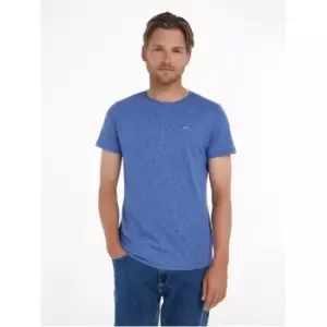 Image of Tommy Jeans Slim Jaspe Crew Neck T-Shirt Mens - Blue