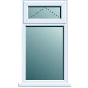 Image of White PVCu Top hung over fixed lite Window H970mm W905mm