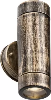 Image of KnightsBridge EAMON - 230V IP54 GU10 Polycarbonate Up/Down Wall light - Brushed Brass