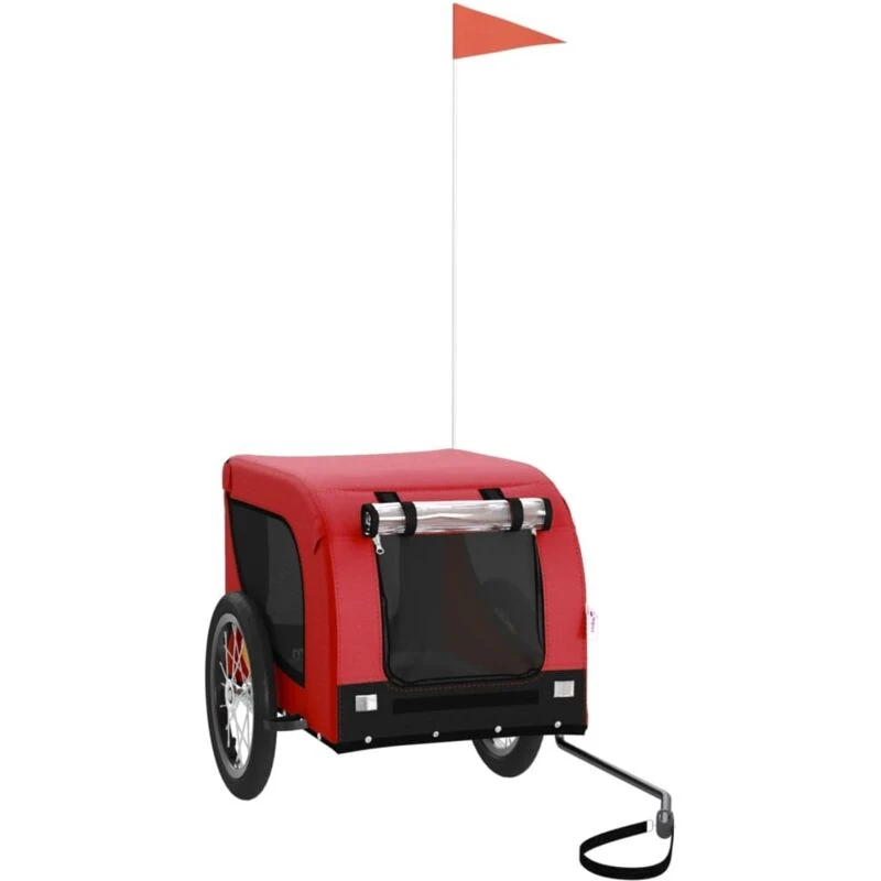 Image of VIDAXL Pet Bike Trailer Red and Black Oxford Fabric and Iron vidaXL 8720845770846