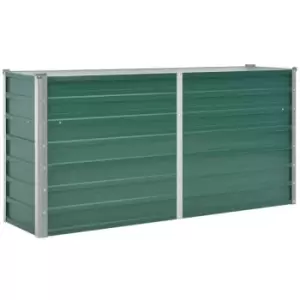 Image of Garden Raised Bed Galvanised Steel 160x40x77cm Green Vidaxl Green