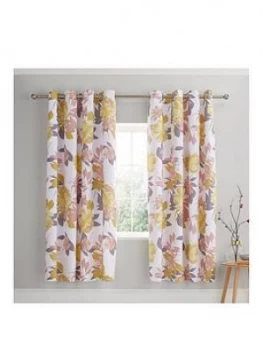 Image of Catherine Lansfield Elina Floral Eyelet Curtains