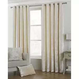 Image of Riva Home Verona Velvet Style Eyelet Curtains (90 x 72" (229 x 183cm)) (Oyster) - Oyster