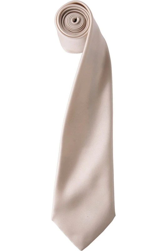 Image of Premier Premier Colours Satin Tie in Natural Natural One Size Unisex 5063470722921