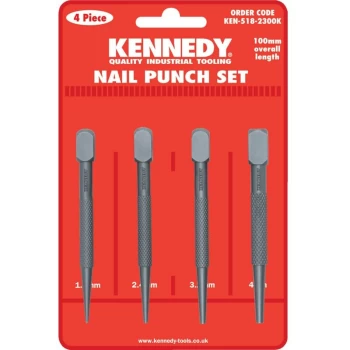 Image of Square Head Nail Punches Set of 4 - Kennedy
