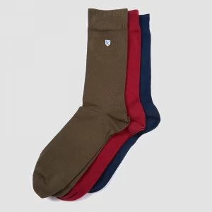 Image of Barbour Mens 3 Pack Crest Socks - Navy - L