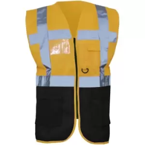 Image of Yoko Hi-Vis Premium Executive/Manager Waistcoat / Jacket (L) (Orange/Black) - Orange/Black