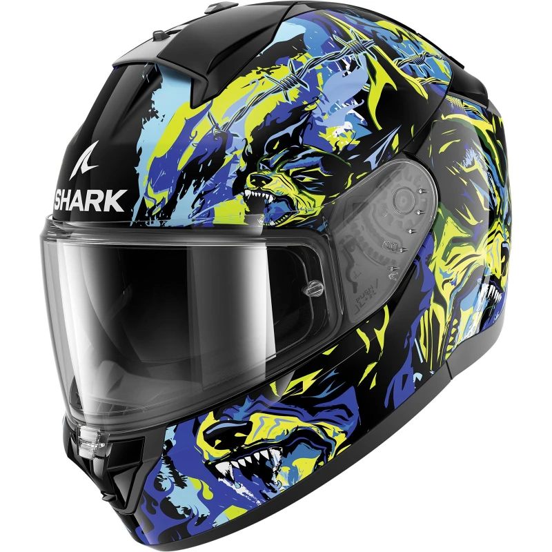 Image of Shark Ridill 2 Raging Beast Helmet, black-green-blue, Size 2XL for Men