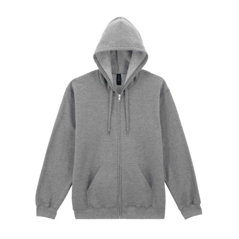 Image of Gildan Mens Fleece Midweight Full Zip Hoodie in Grey Size: Small Grey Male S