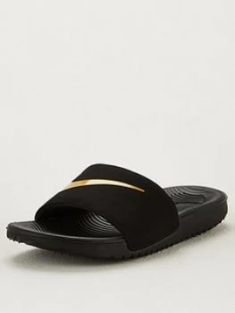 Image of Nike Childrens Kawa Slider - Black/Gold