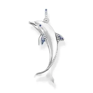Image of THOMAS SABO Silver & Blue Stone Dolphin Pendant