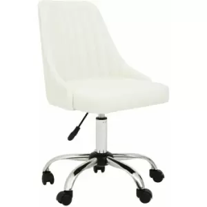 Image of Brent Off-White Leather Effect Home Office Chair - Premier Housewares