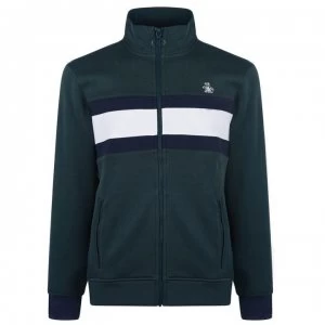 Image of Original Penguin Colour Block Funnel Neck Zip Jacket - Spruce Grn 372
