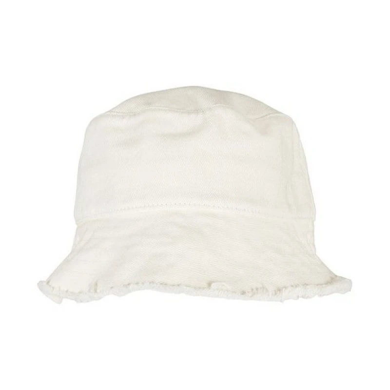 Image of Yupoong Mens Flexfit Alpha Open Edge Bucket Hat in Off-White Off-White Male One Size
