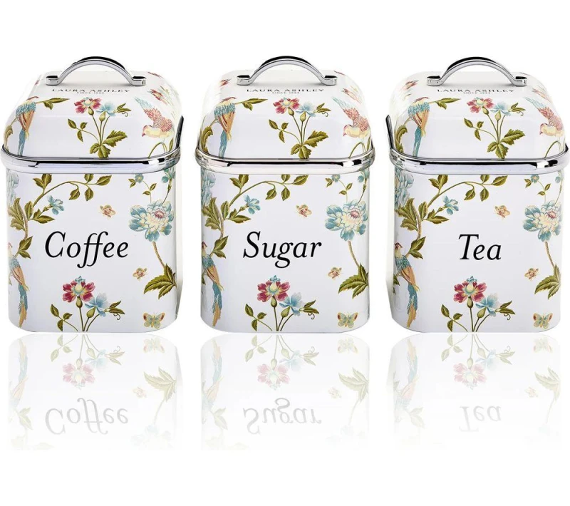 Image of VQ Laura Ashley 3 Piece Canister Set - Elveden White, Blue,Green,White 5060706037460