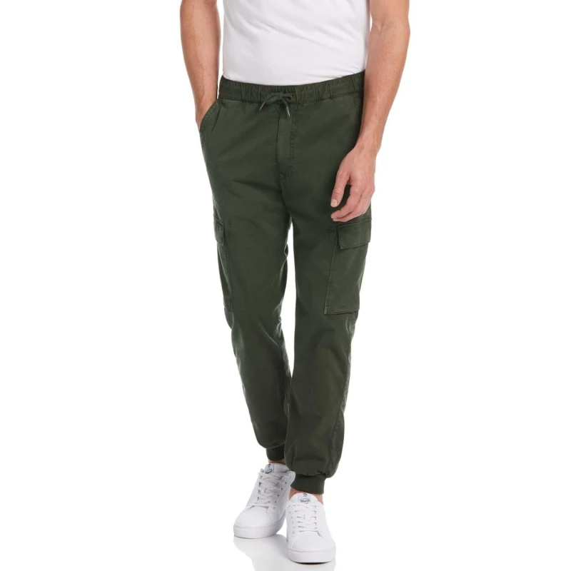 Image of Original Penguin Tapered Fit Drawstring Cargo Pants - Green Green M