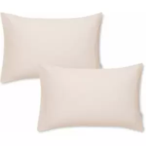 Image of 100% Cotton Sateen 400 Thread Count Standard Pillow Cases, Oyster, Pair - Bianca
