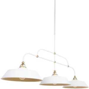 Image of Sienna Nove Straight Bar Pendant Ceiling Light White Matt, Gold