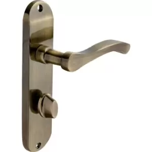 Image of Designer Levers Capri Door Handles Bathroom Antique (Pair) in Brass
