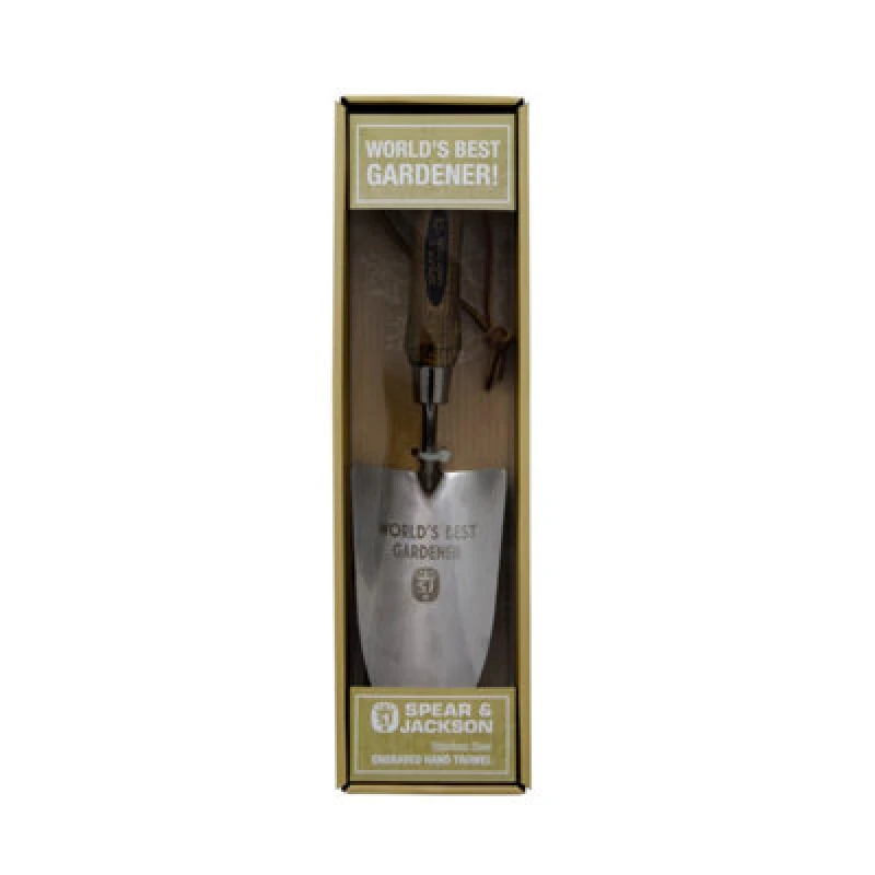 Image of Spear and Jackson Occasions World's Best Gardener Etched Garden Trowel OCCWBG