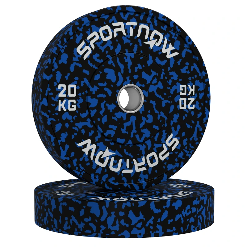 Image of SPORTNOW Olympic Weight Plates with 5cm Holes for Weight Lifting - Blue 20KG TJ Hughes Yellow 5063603469891