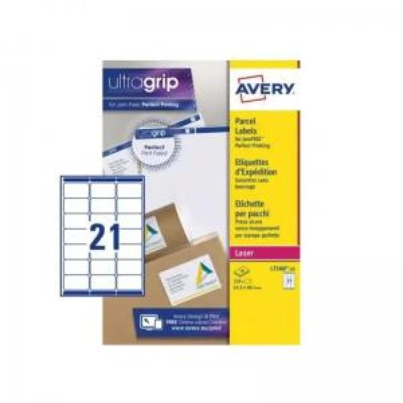 Image of Avery Avery Laser Address Labels 63.5 x 38.1mm White (Pack 210 Labels) - L7160-10 L7160-10