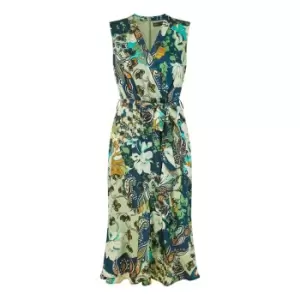 Image of Mela London Green Paisley Satin Midi Dress - Green