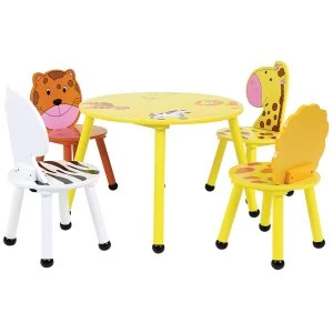 Image of Charles Bentley Kids Jungle Safari Table and 4 Chairs