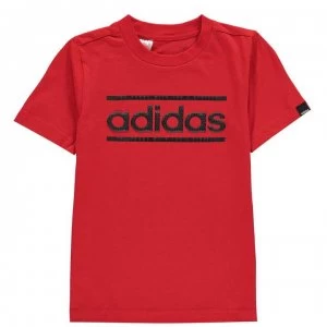 Image of adidas Classic Logo T-Shirt Junior Boys - Red/Black