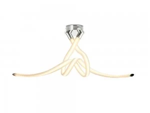 Image of Semi Flush Ceiling Bow, 50W LED, 3000K, 3750lm, Polished Chrome, Frosted Acrylic