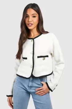 Image of Boucle Contrast Detail Jacket