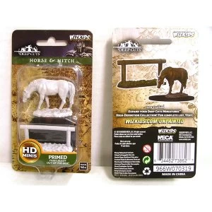 Image of WizKids Deep Cuts Unpainted Miniatures - Horse & Hitch