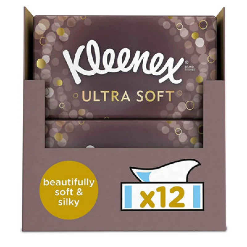Image of Kleenex Facial Tissues Ultra Soft Mega Pack Luxury And Silky Tissues, 12 Pack