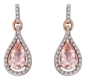 Image of Elements Gold GE2272P 9k Rose Gold Morganite And Diamond Jewellery