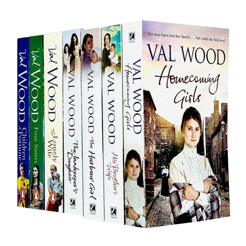 Image of Val Wood 7 Book Set: Homecoming Girls, His Brother's Wife, The Harbour Girl, The Innkeeper's Daughter, The Lonely Wife Val Wood Books
