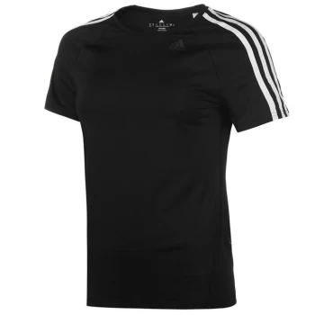 Image of adidas D2M 3 Stripe T Shirt Ladies - Black
